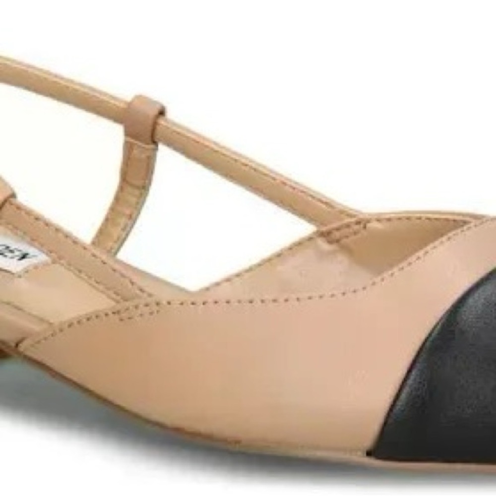 Women's Tan and Black Strappy Flats